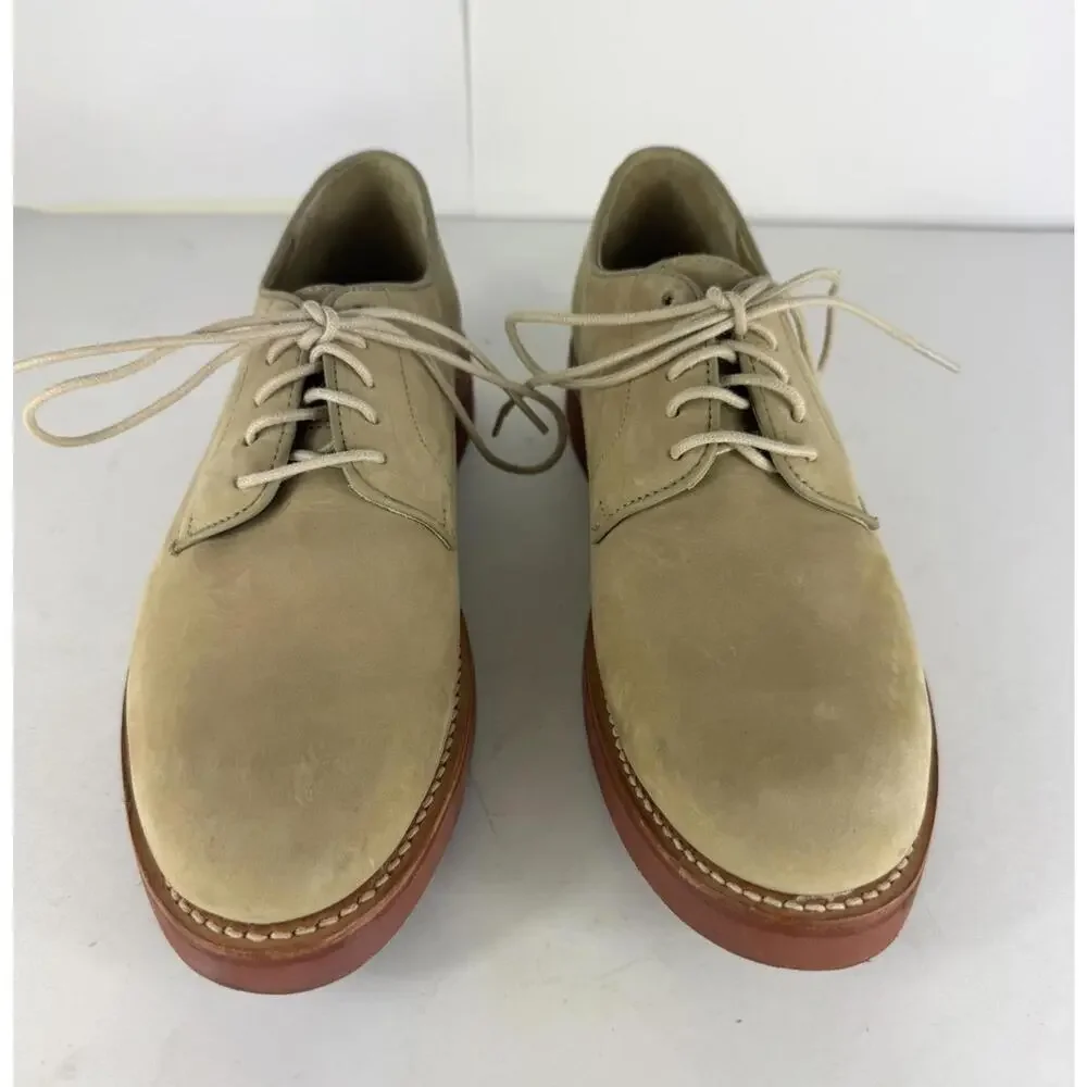 Brooks Brothers Suede Derby Shoes Mens US 8 Made in USA Tan Casual Dress